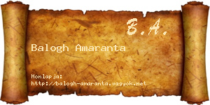 Balogh Amaranta névjegykártya