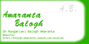 amaranta balogh business card